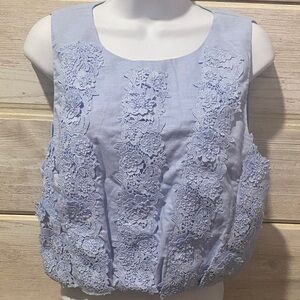 Elegant Blue Lace Women's Top